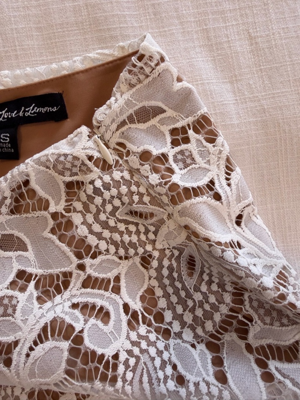 For Love and Lemons Guava Skirt White & Nude - Picture 6 of 13